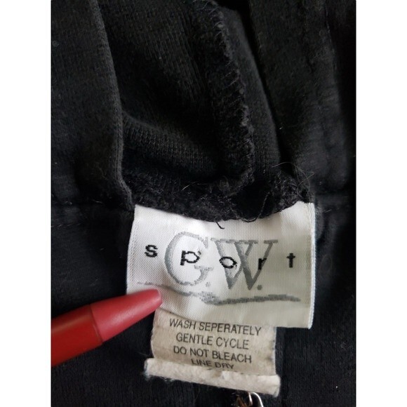 CW Sport Black w/ Stripe Detail Lightweight Zipper Cotton Jacket - 2x - Picture 3 of 7